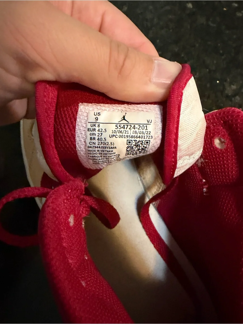 Jordan Mid-Top Sneakers in Red, White & Tan